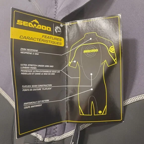 Sea Doo Sandsea Springsuit Wetsuit 2mm Neoprene Men's Shorty XL Charcoal